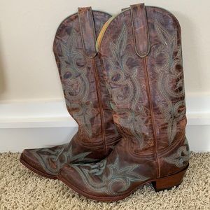Old Gringo Women’s Brown/Teal Cowboy Boots, Size 7